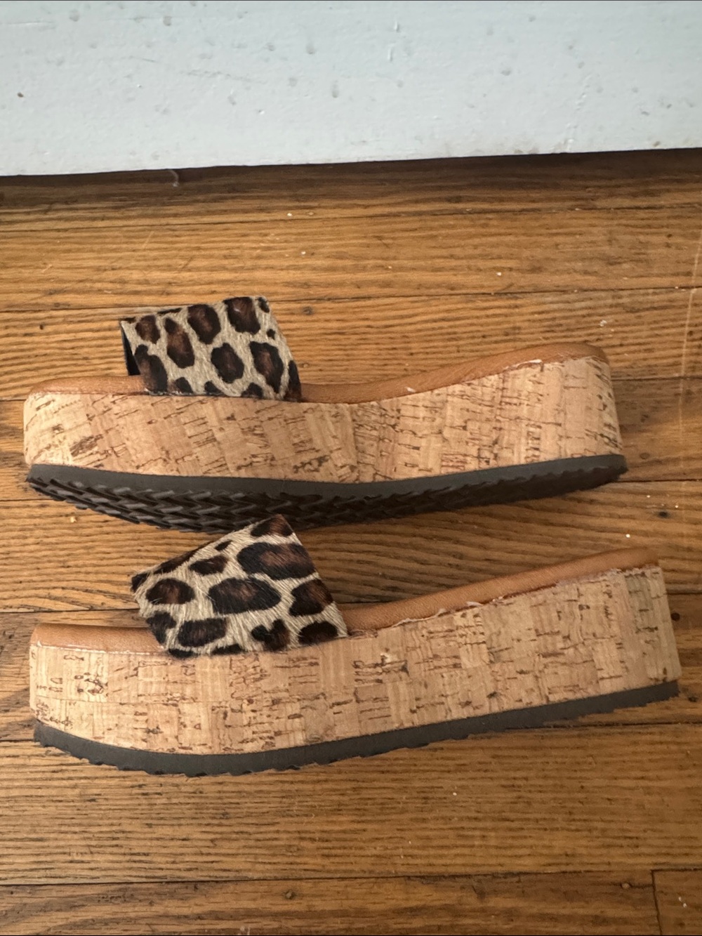 Sundance Leopard Haircalf Slide Sandals - Brown/Tan - Picture 3 of 5